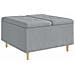 Pouf contenitore Grigio chiaro 80 x 80 x 45 cm Tessuto - Foto miniatura 1