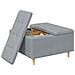 Pouf contenitore Grigio chiaro 80 x 80 x 45 cm Tessuto - Foto miniatura 3