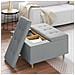 Pouf contenitore Grigio chiaro 80 x 80 x 45 cm Tessuto - Foto miniatura 4