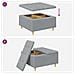 Pouf contenitore Grigio chiaro 80 x 80 x 45 cm Tessuto - Foto miniatura 9