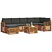 Set divani 8 pcs Naturale e Antracite Legno di Acacia Massello - Foto miniatura 3