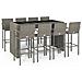 Set da Bar da Giardino 9pz Grigio in Polyrattan - Foto miniatura 1
