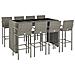 Set da Bar da Giardino 9pz Grigio in Polyrattan - Foto miniatura 3
