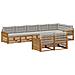 Set di divani da esterno 8 pcs Naturale e Grigio Chiaro - Foto miniatura 1