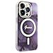 Guess Guhmp14lhtmrsu Custodia Per Iphone 14 Pro 6,1 Viola /viola Golden Marble Magsafe - Foto miniatura 1