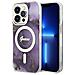 Guess Guhmp14lhtmrsu Custodia Per Iphone 14 Pro 6,1 Viola /viola Golden Marble Magsafe - Foto miniatura 3