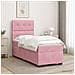 Letto box spring con materasso Rosa 80 x 200 cm Velluto - Foto miniatura 2