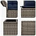 Set di divani 6 pz 4-Numero di posti Grigio e Blu Navy - Foto miniatura 3