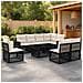Set Divano da Giardino 9 pz Nero e Bianco Crema polyrattan - Foto miniatura 2