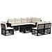 Set Divano da Giardino 9 pz Nero e Bianco Crema polyrattan - Foto miniatura 1