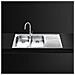 Lavello SP116D 2 Vasche Gocciolatoio a Destra Dimensioni 116 x 50 cm Colore Inox Serie Alba - Foto miniatura 7