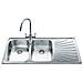 Lavello SP116D 2 Vasche Gocciolatoio a Destra Dimensioni 116 x 50 cm Colore Inox Serie Alba - Foto miniatura 3