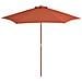 Ombrellone Da Esterni Con Palo In Legno 270 Cm Terracotta - Foto miniatura 1