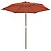 Ombrellone Da Esterni Con Palo In Legno 270 Cm Terracotta - Foto miniatura 3