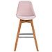Sgabello Alto Scandinavo Metz in Velluto I Sgabello da Bancone 4 Gambe con Poggiapiedi I Sedia Bar con Schienale H76CM Rosa Natura - Foto miniatura 2