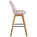 Sgabello Alto Scandinavo Metz in Velluto I Sgabello da Bancone 4 Gambe con Poggiapiedi I Sedia Bar con Schienale H76CM Rosa Natura - Foto miniatura 3