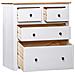 Credenza Bianca 80x40x83 cm in Legno Massello di Pino Panama - Foto miniatura 3