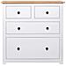 Credenza Bianca 80x40x83 cm in Legno Massello di Pino Panama - Foto miniatura 4