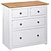 Credenza Bianca 80x40x83 cm in Legno Massello di Pino Panama - Foto miniatura 5
