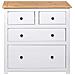 Credenza Bianca 80x40x83 cm in Legno Massello di Pino Panama - Foto miniatura 7
