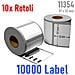 10x Rotolo Etichette Bianco Compatibile Dymo 11354 - 57 X 32 Mm 10000 Label - Foto miniatura 1