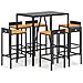 Set Bar Giardino 7 Pz Nero Polyrattan E Legno Massello Acacia - Foto miniatura 2