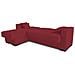Divano Letto Fernando, Divano Letto Ad Angolo Con Penisola Reversibile, Sofà Contenitore Da Soggiorno Con Chaislongue E 2 Cuscini, 230x150h81 Cm, Rosso - Foto miniatura 4