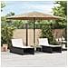 Ombrellone Giardino Led E Palo In Acciaio Marrone 388x388x248cm - Foto miniatura 1