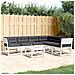 Set Divani Giardino 6pz con Cuscini Bianco Legno Massello Pino - Foto miniatura 2