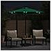 Ombrellone Giardino Con Led Palo Acciaio Verde 225x225x212 Cm - Foto miniatura 2
