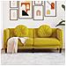 Divano a 2 Posti con Cuscini Giallo in Velluto - Foto miniatura 2