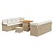 Set di Divani da Giardino  11 Pezzi con Cuscini Beige Polyrattan Acacia, Divano da Giardino  2 Posti con Ripostiglio e Cuscini Beige Polyrattan, Set da Pranzo da Giardino  3 Pezzi con Cuscini Beige Polyrattan Acacia - Foto miniatura 1