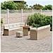 Set di Divani da Giardino  11 Pezzi con Cuscini Beige Polyrattan Acacia, Divano da Giardino  2 Posti con Ripostiglio e Cuscini Beige Polyrattan, Set da Pranzo da Giardino  3 Pezzi con Cuscini Beige Polyrattan Acacia - Foto miniatura 3