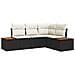 Set Divano da Giardino 4 Pezzi con Cuscini Nero Polyrattan Acacia - Foto miniatura 1