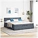 Struttura Letto Pouf con Materasso 200x200 cm in Velluto - Foto miniatura 3