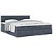 Struttura Letto Pouf con Materasso 200x200 cm in Velluto - Foto miniatura 5