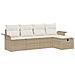 Set Divano da Giardino con cuscino 5 pcs Beige Poly Rattan - Foto miniatura 1