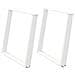 Gambe per tavolo da pranzo a forma di U 2 pz bianche 100x(72-73) cm in acciaio - Foto miniatura 2