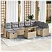Set Divano da Giardino con cuscino 9 pcs Beige Poly Rattan - Foto miniatura 2