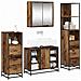 Set di mobili per il bagno con cassetto 4 pcs Legno vecchio - Foto miniatura 3