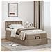 Letto Pouf con Materasso Cappucino 90x190 cm Similpelle - Foto miniatura 3
