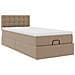 Letto Pouf con Materasso Cappucino 90x190 cm Similpelle - Foto miniatura 6