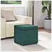 Pouf Verde Scuro 41 x 41 x 40 cm Tessuto e Legno Ingegnerizzato - Foto miniatura 3