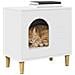 Casa per Gatti Bianco 51 x 30 x 52 cm Legno multistrato - Foto miniatura 3