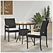 Sedie da giardino 2 pcs Nero e Bianco Crema Polyrattan e acacia - Foto miniatura 2