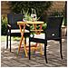 Sedie da giardino 2 pcs Nero e Bianco Crema Polyrattan e acacia - Foto miniatura 3