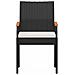 Sedie da giardino 2 pcs Nero e Bianco Crema Polyrattan e acacia - Foto miniatura 6