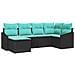 Set di divani con cuscino 6 pcs Nero polyrattan - Foto miniatura 1