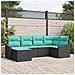 Set di divani con cuscino 6 pcs Nero polyrattan - Foto miniatura 2