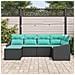 Set di divani con cuscino 6 pcs Nero polyrattan - Foto miniatura 3